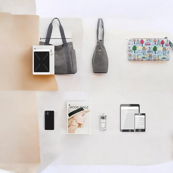 Canvas Women Tote Shoulder Bag Casual Retro Top Handle Satchel Handbags - Picture 3 of 7